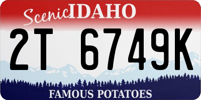 ID license plate 2T6749K