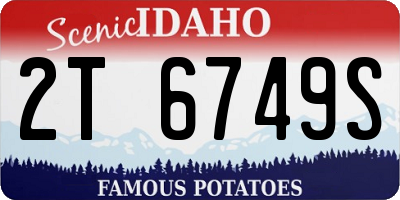 ID license plate 2T6749S
