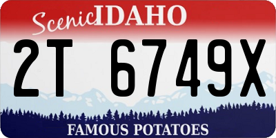 ID license plate 2T6749X