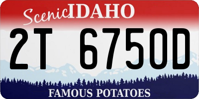 ID license plate 2T6750D