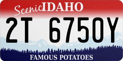 ID license plate 2T6750Y