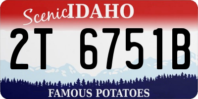 ID license plate 2T6751B