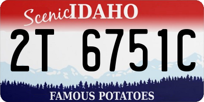 ID license plate 2T6751C