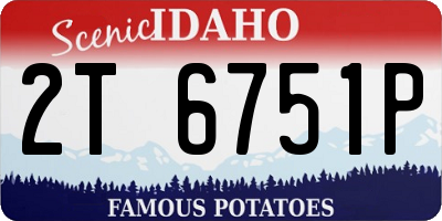 ID license plate 2T6751P