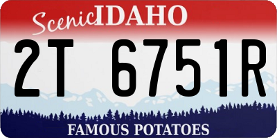 ID license plate 2T6751R
