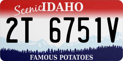 ID license plate 2T6751V