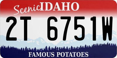 ID license plate 2T6751W