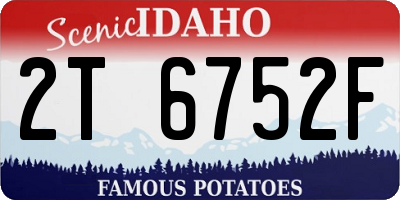 ID license plate 2T6752F