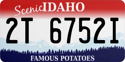 ID license plate 2T6752I