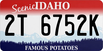 ID license plate 2T6752K