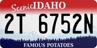 ID license plate 2T6752N