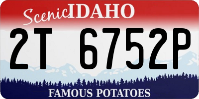 ID license plate 2T6752P