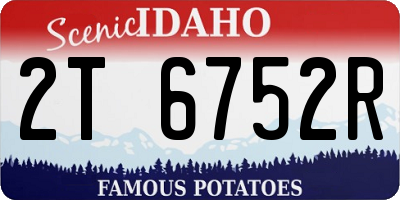 ID license plate 2T6752R