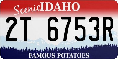 ID license plate 2T6753R