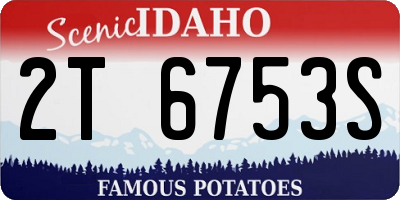 ID license plate 2T6753S