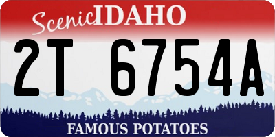 ID license plate 2T6754A