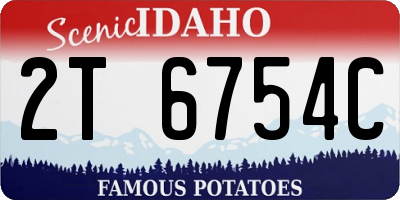 ID license plate 2T6754C