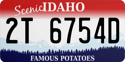 ID license plate 2T6754D