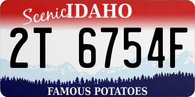 ID license plate 2T6754F