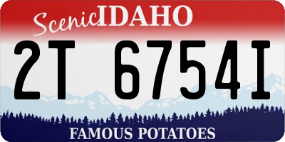ID license plate 2T6754I