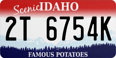 ID license plate 2T6754K