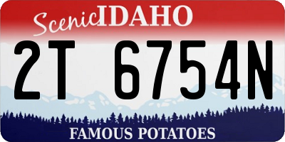 ID license plate 2T6754N