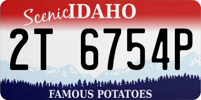 ID license plate 2T6754P