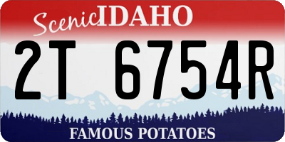 ID license plate 2T6754R
