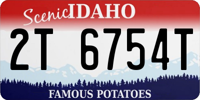 ID license plate 2T6754T