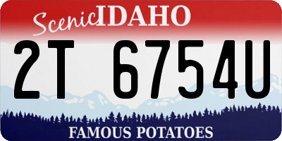 ID license plate 2T6754U