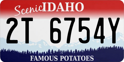 ID license plate 2T6754Y