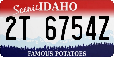ID license plate 2T6754Z
