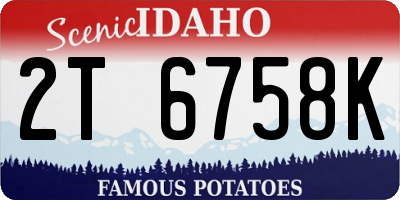 ID license plate 2T6758K