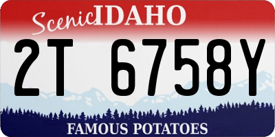 ID license plate 2T6758Y