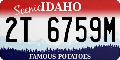 ID license plate 2T6759M