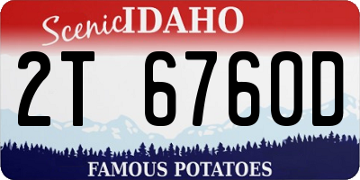 ID license plate 2T6760D