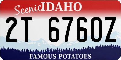 ID license plate 2T6760Z