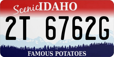 ID license plate 2T6762G