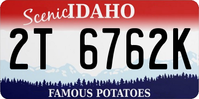 ID license plate 2T6762K