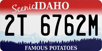 ID license plate 2T6762M