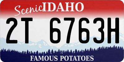 ID license plate 2T6763H