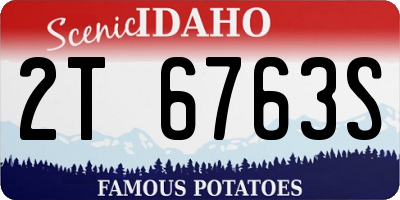 ID license plate 2T6763S