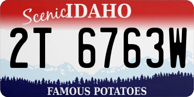 ID license plate 2T6763W