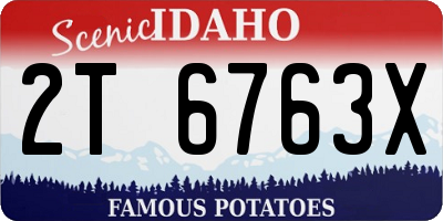 ID license plate 2T6763X
