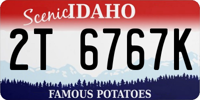 ID license plate 2T6767K