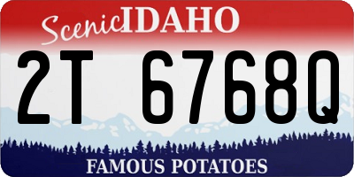 ID license plate 2T6768Q