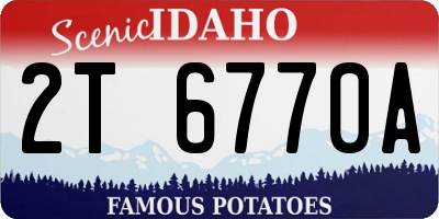 ID license plate 2T6770A