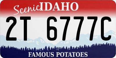 ID license plate 2T6777C