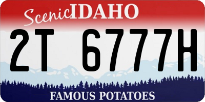 ID license plate 2T6777H