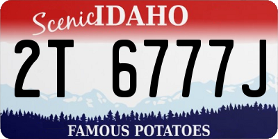 ID license plate 2T6777J